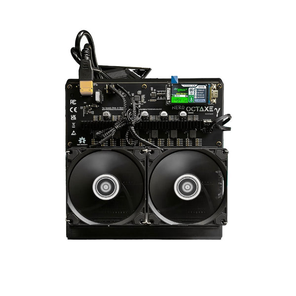 NerdOctaxe γ (Gamma) 15TH/s Bitcoin Solo Miner – High-Performance ASIC, 8× BM1370 Chips, ~200W, Open-Source AxeOS, Dual-Fan Cooling with PSU