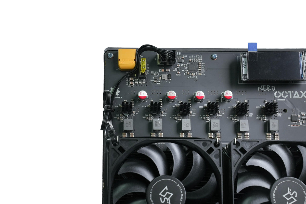 NerdOctaxe New Rev 3.1 Bitcoin Solo Miner – 12TH/s High-Efficiency ASIC (Replaces 9.6T Model), ~200W, Open-Source BTC Miner with Power Supply
